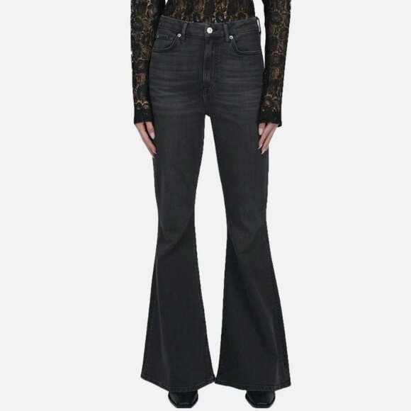 7 For All Mankind Megaflare Jean – Black – Size 25 – NWT - Picture 1 of 6